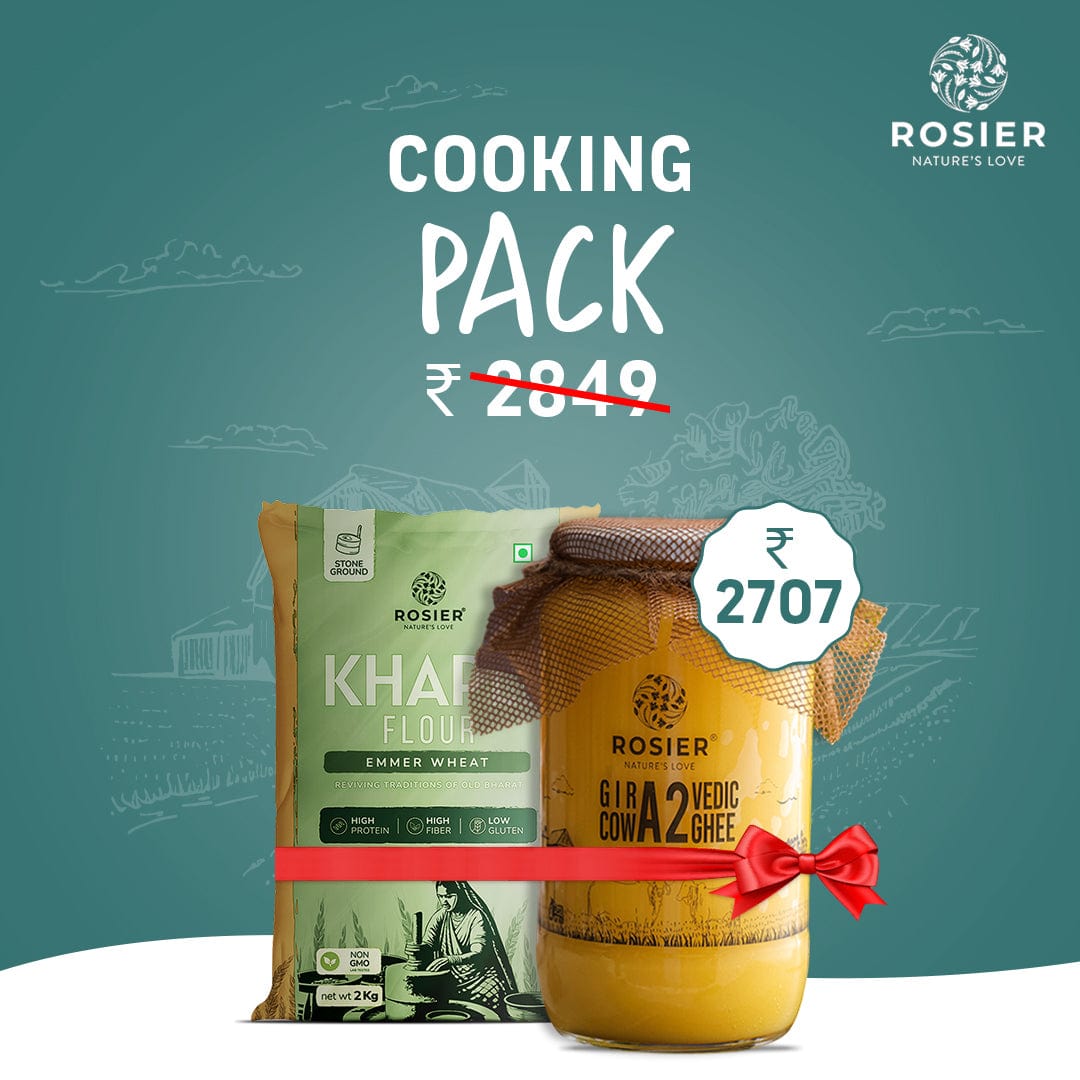 Rosier Foods Cooking Pack 2kg Khapli Atta + 1L Ghee
