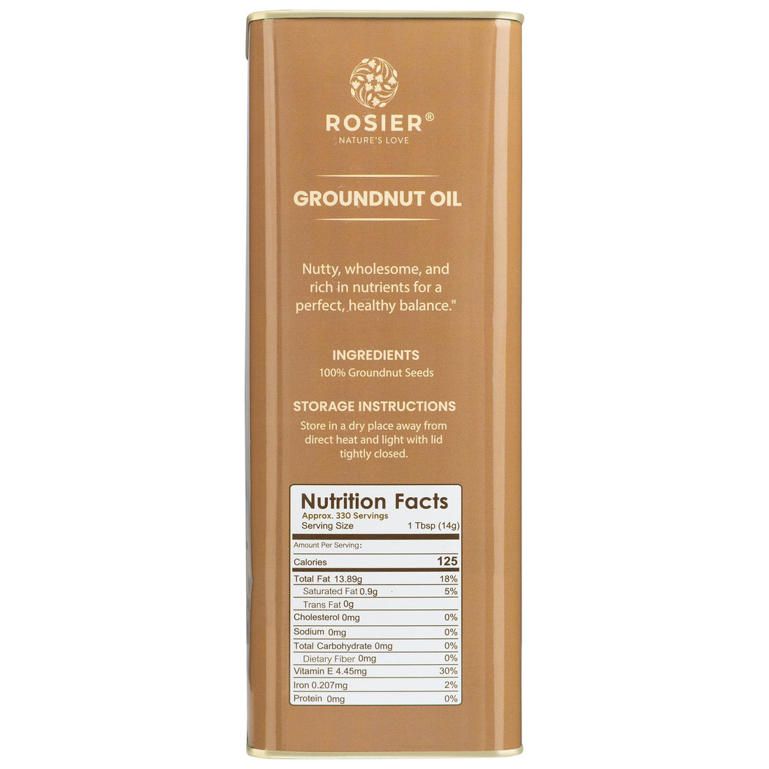 Rosier Foods Stone Pressed Groundnut Oil 5 Ltr 5 L (Tin Pack)