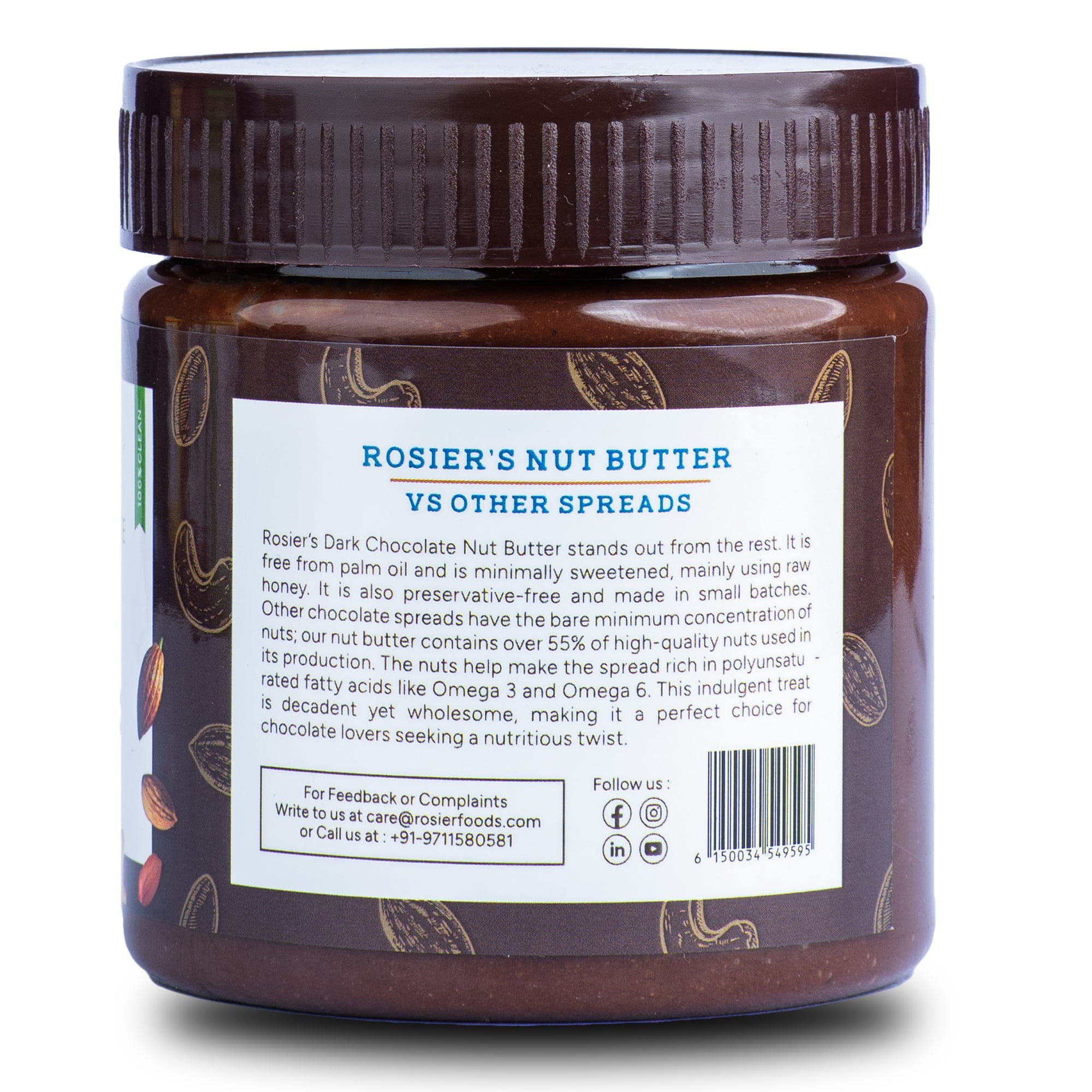 Rosier Foods Nut Butter Dark Chocolate 300g