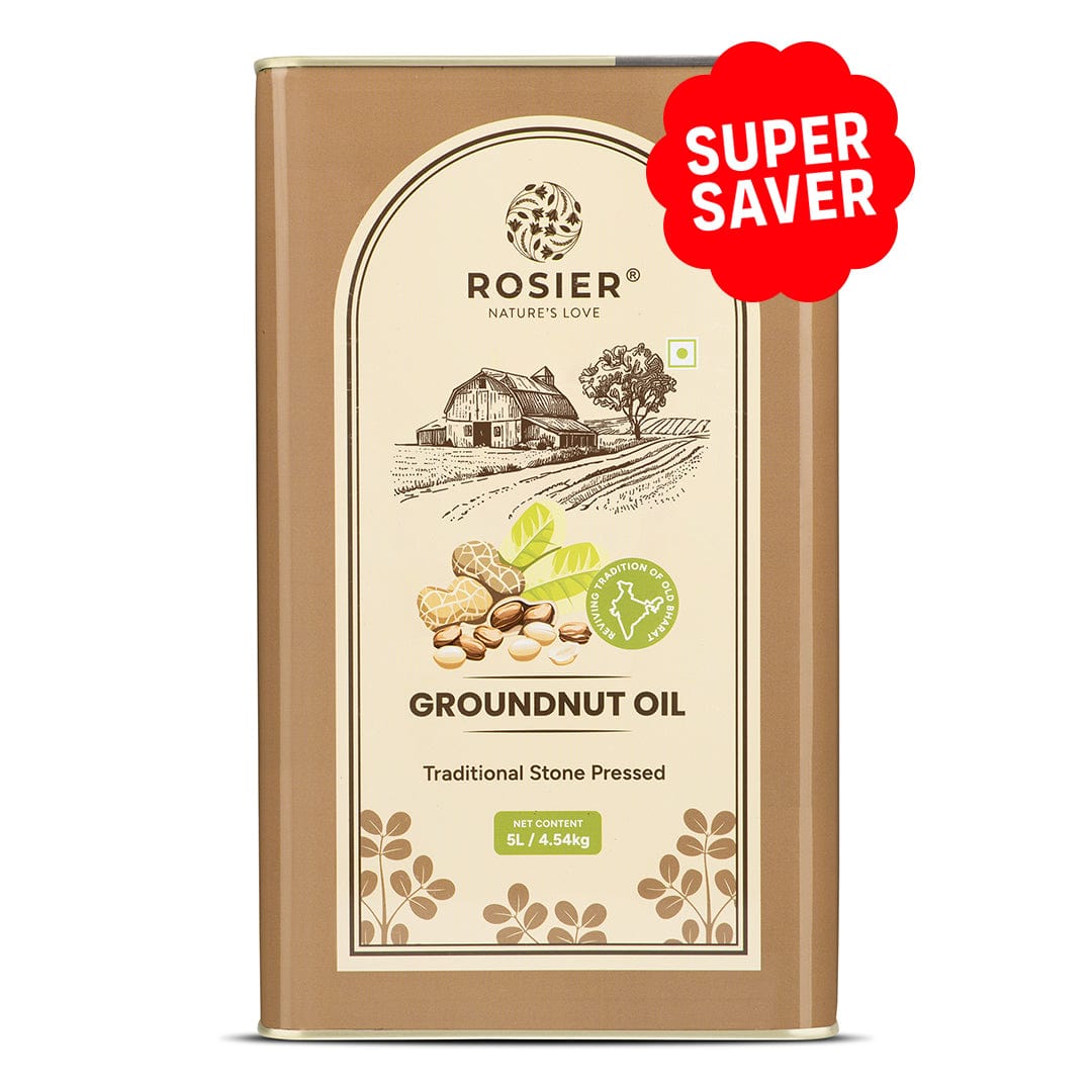 Rosier Foods Stone Pressed Groundnut Oil 5 Ltr 5 L (Tin Pack)