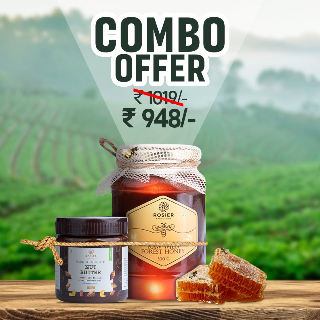 Rosier Foods Wild Forest Honey 500gm + Dark Chocolate Nut Butter 300gm 500gm + 300gm