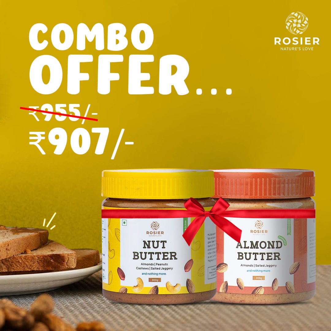 Rosier Foods Crunchy Almond Butter & Nut Butter Combo 300g+300g
