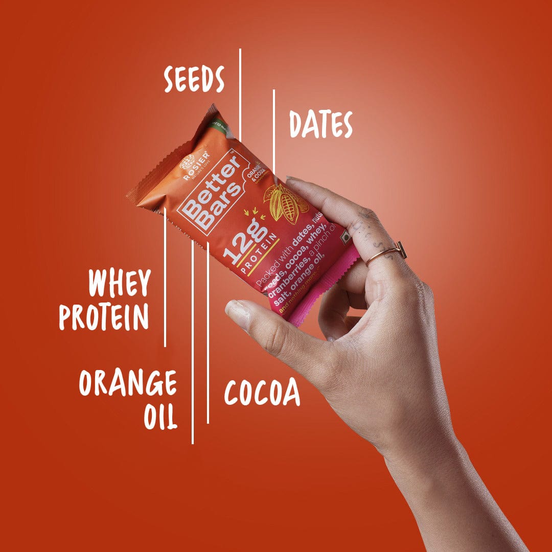 Rosier Foods Better Bars Pack of 3 / ORANGE & COCOA