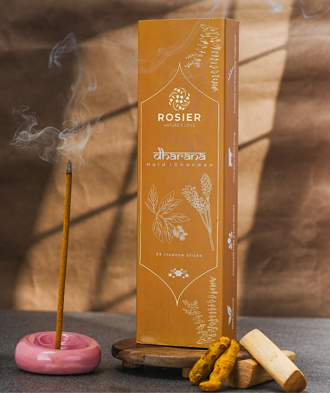 Rosier Foods Dharana Haldi Chandan Dhoop Incense Sticks