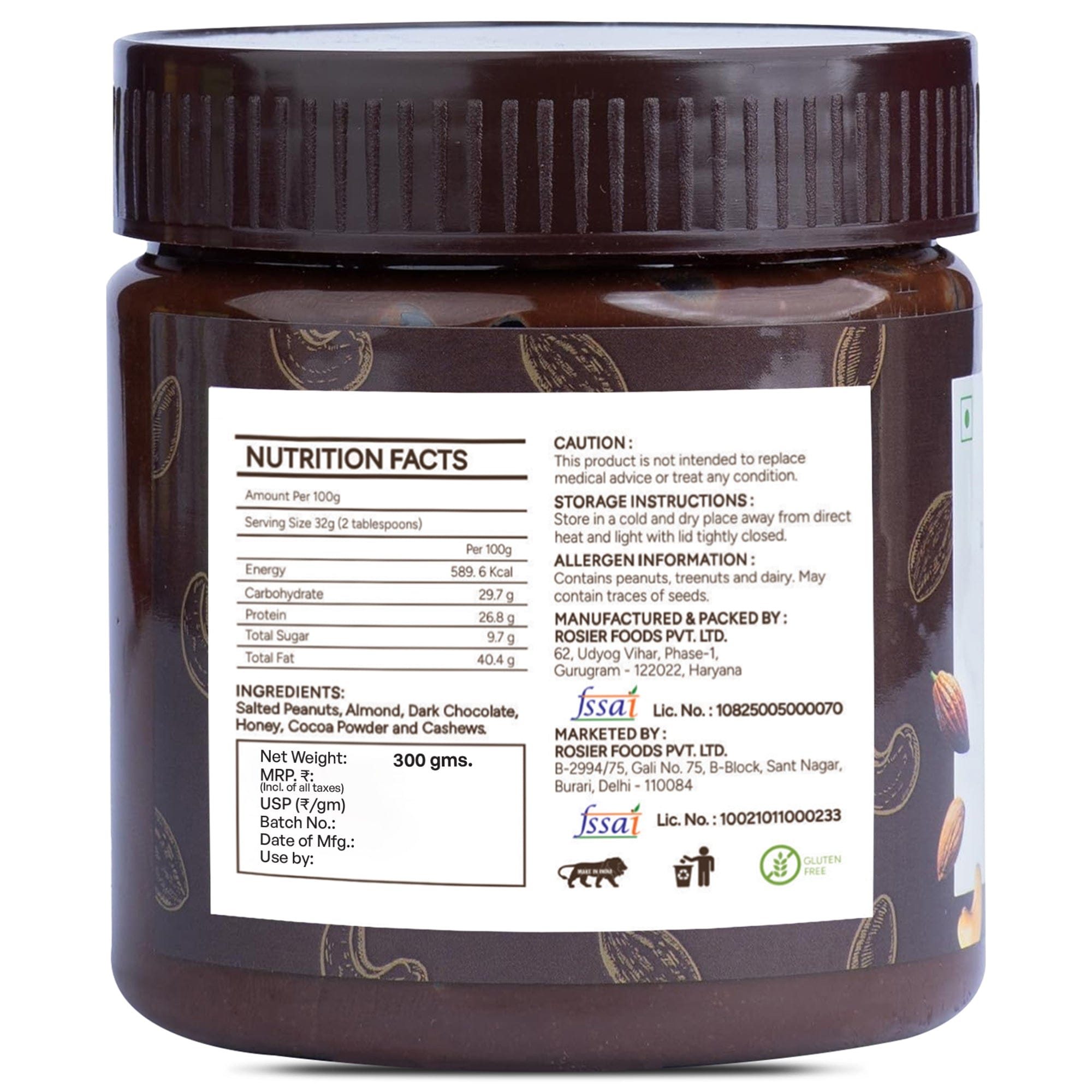 Nut Butter Dark Chocolate 300g