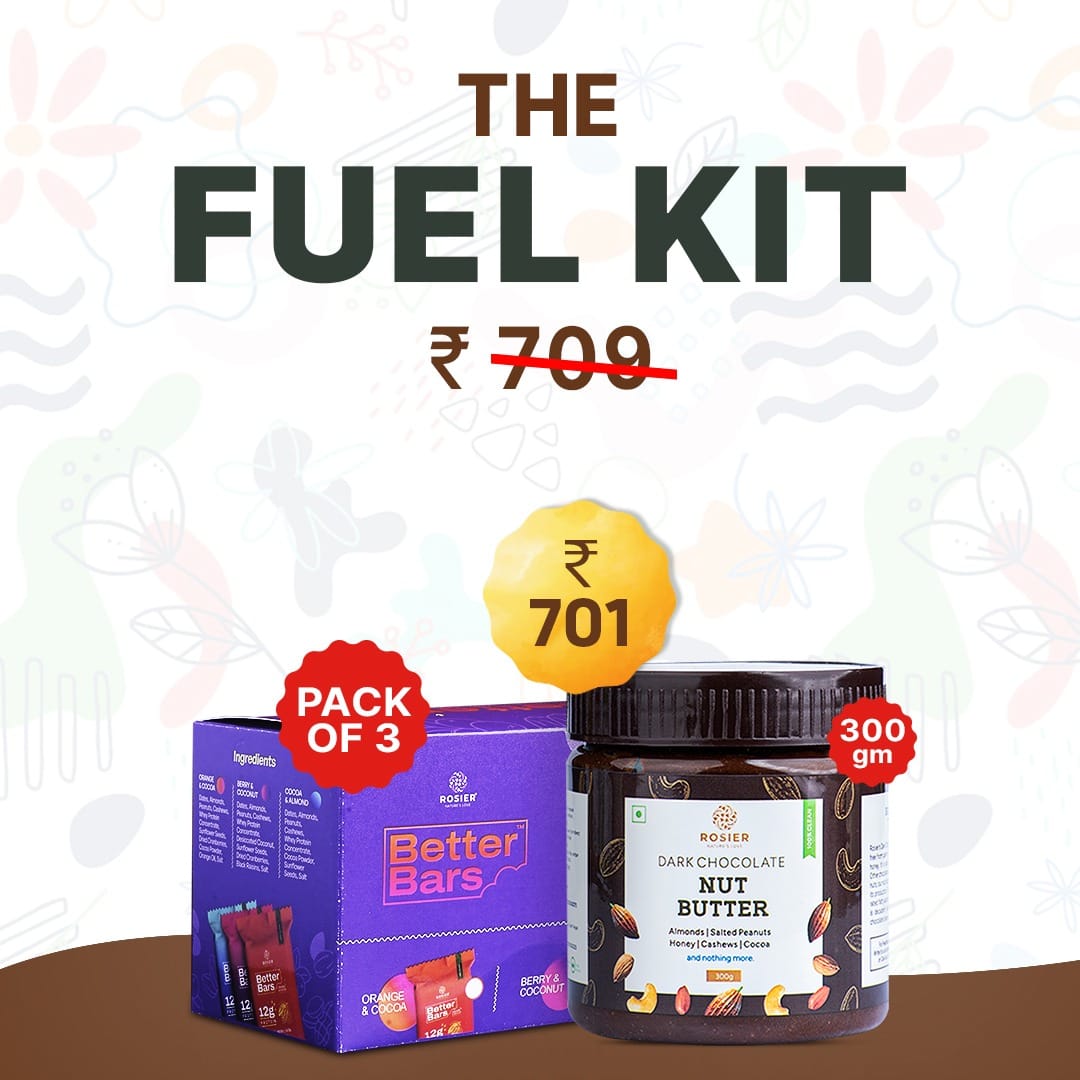 The Fuel Kit Better Bars (Pack of 3) + Dark Chocolate Nut Butter 300g