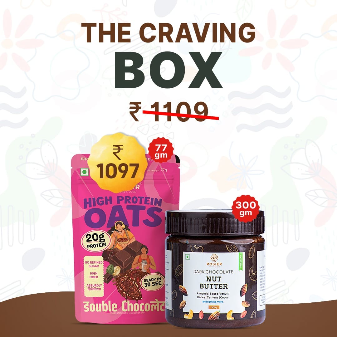 The Craving Box Double Chocolate Oats (Pack of 1 X 6) + Dark Chocolate Nut Butter