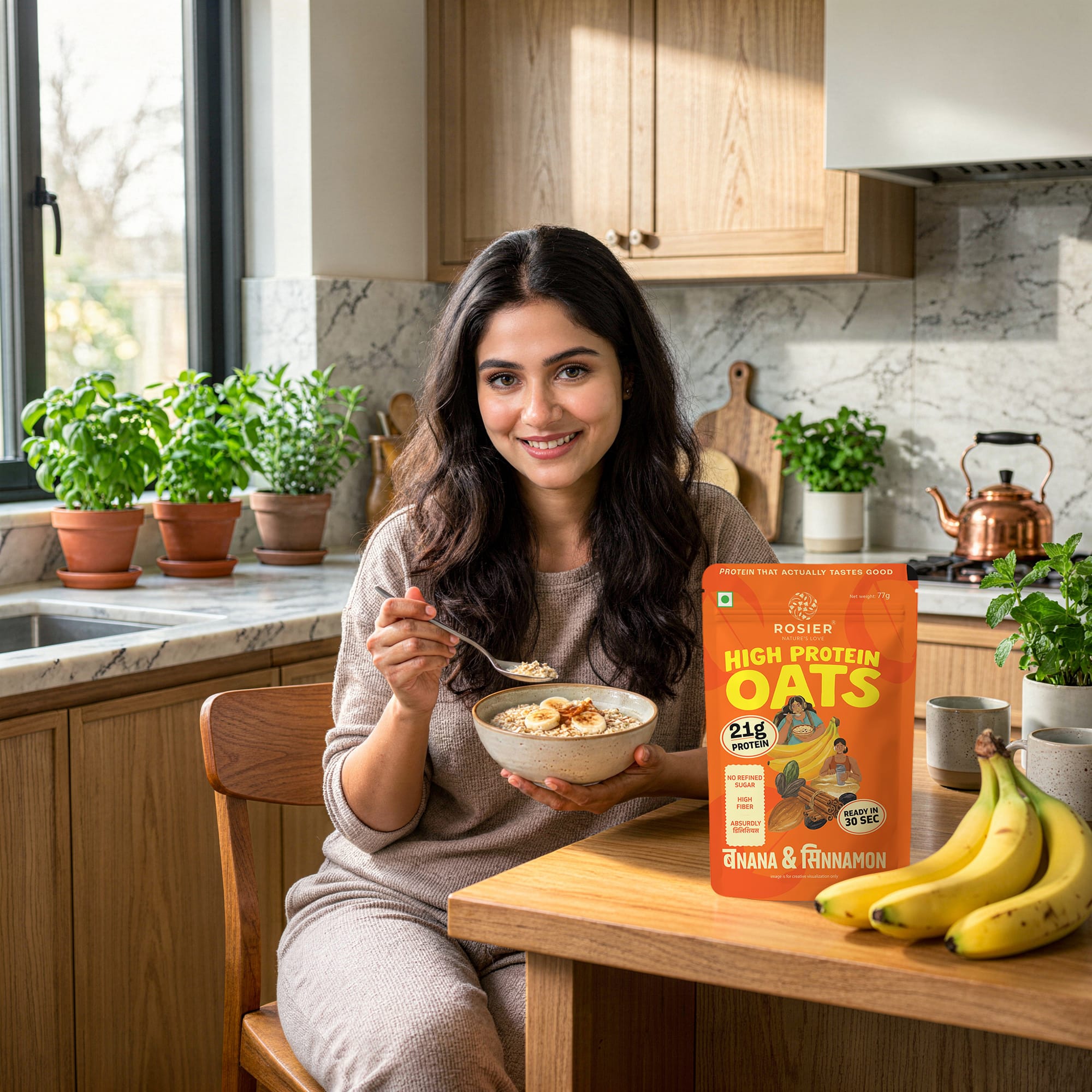 High Protein Oats - Banana Cinnamon Pack of 1 X 6