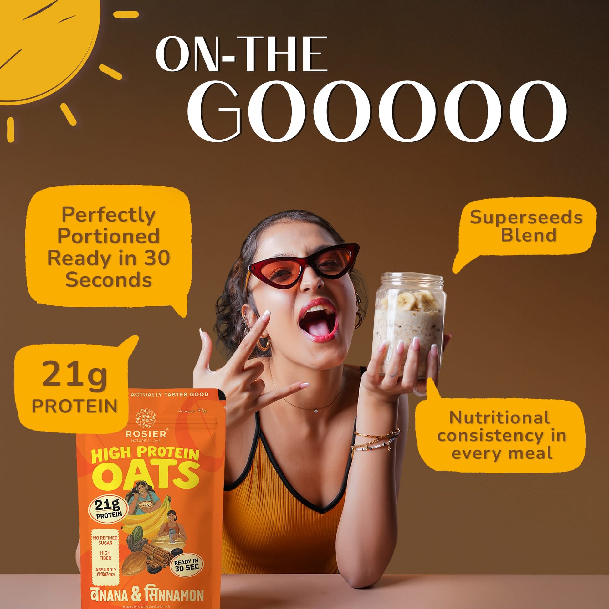 High Protein Oats - Banana Cinnamon Pack of 1 X 6