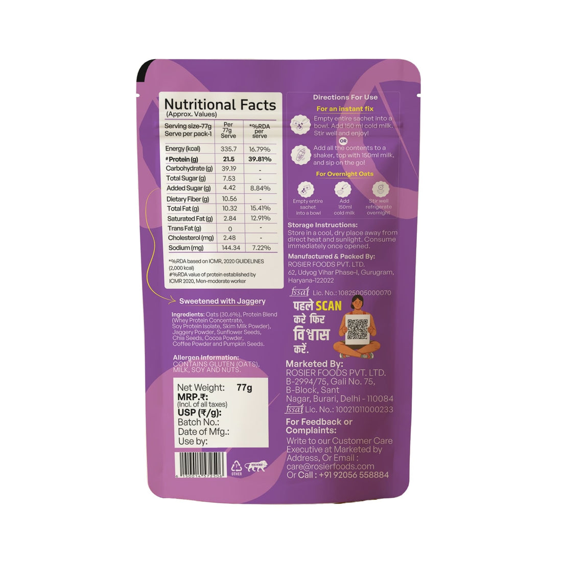 Overnight Oats - Cafe Mocha Pack of 1 X 6