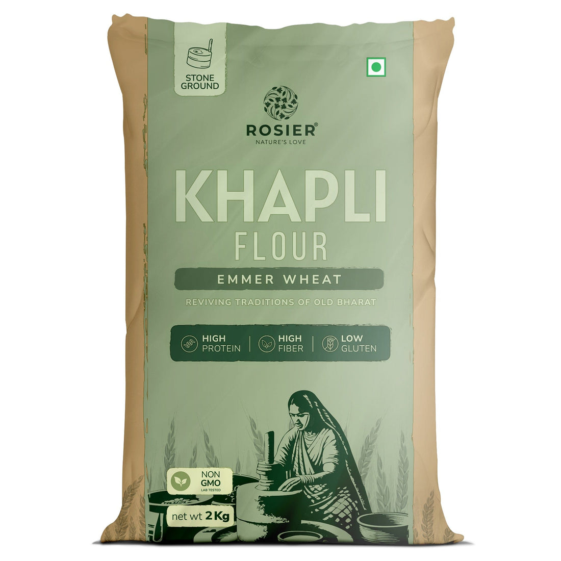 Desi Cooking Pack 2kg Khapli Atta + 500ml Ghee + 1L Oil