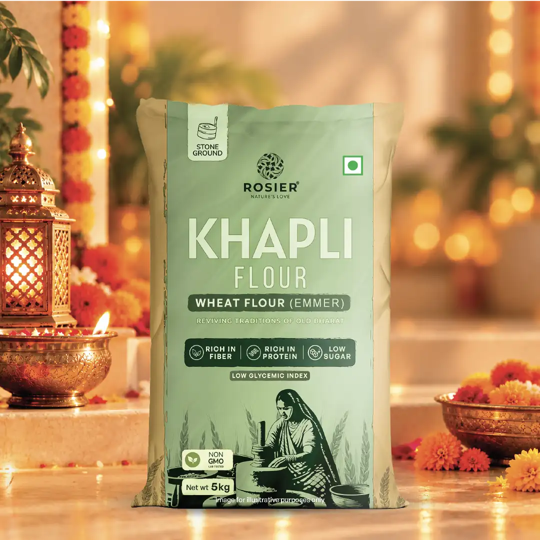 Khapli Atta 5kg – Stone-Ground Emmer Wheat Flour | Rosier Foods 5 kg