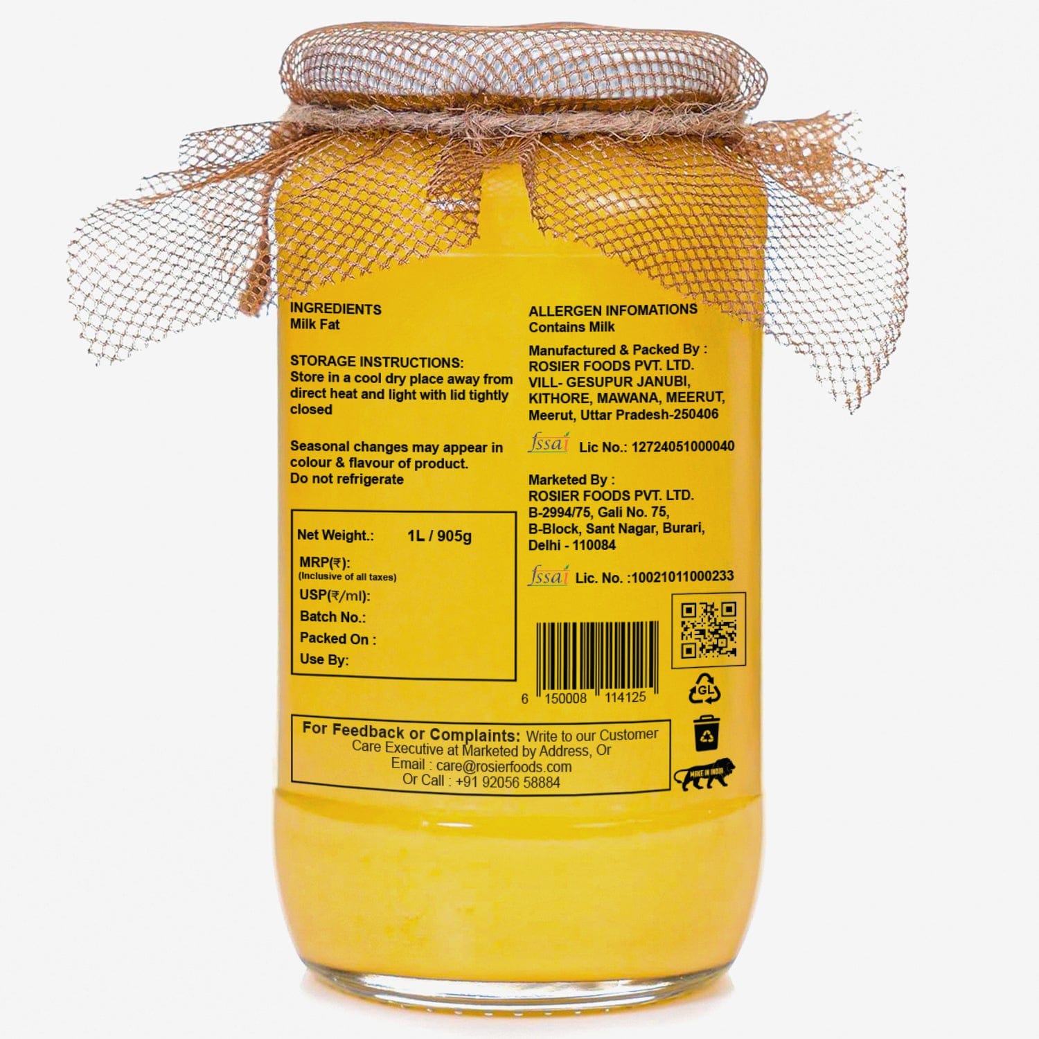 Buy A2 Gir Cow Desi Ghee – 100% Grass-Fed Bilona Method – Rich in Vitamins A, E, K – Boosts Digestion, Gut & Joint Health 1 Ltr