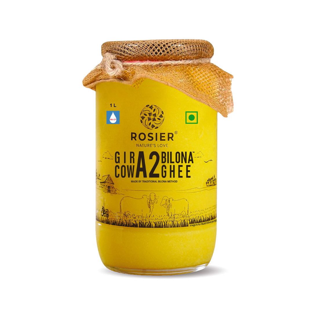 Buy A2 Gir Cow Desi Ghee – 100% Grass-Fed Bilona Method – Rich in Vitamins A, E, K – Boosts Digestion, Gut & Joint Health 1 Ltr