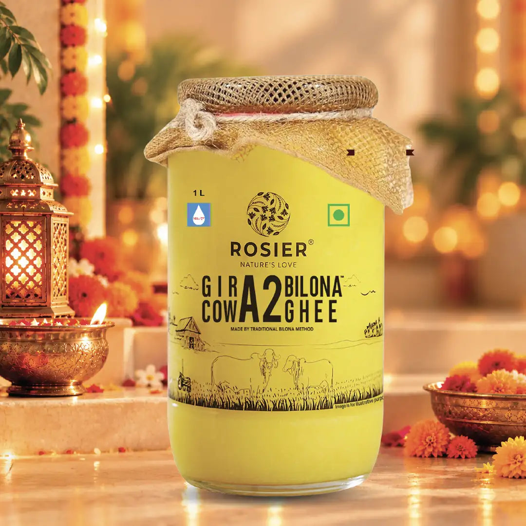 Buy A2 Gir Cow Desi Ghee – 100% Grass-Fed Bilona Method – Rich in Vitamins A, E, K – Boosts Digestion, Gut & Joint Health 1 Ltr