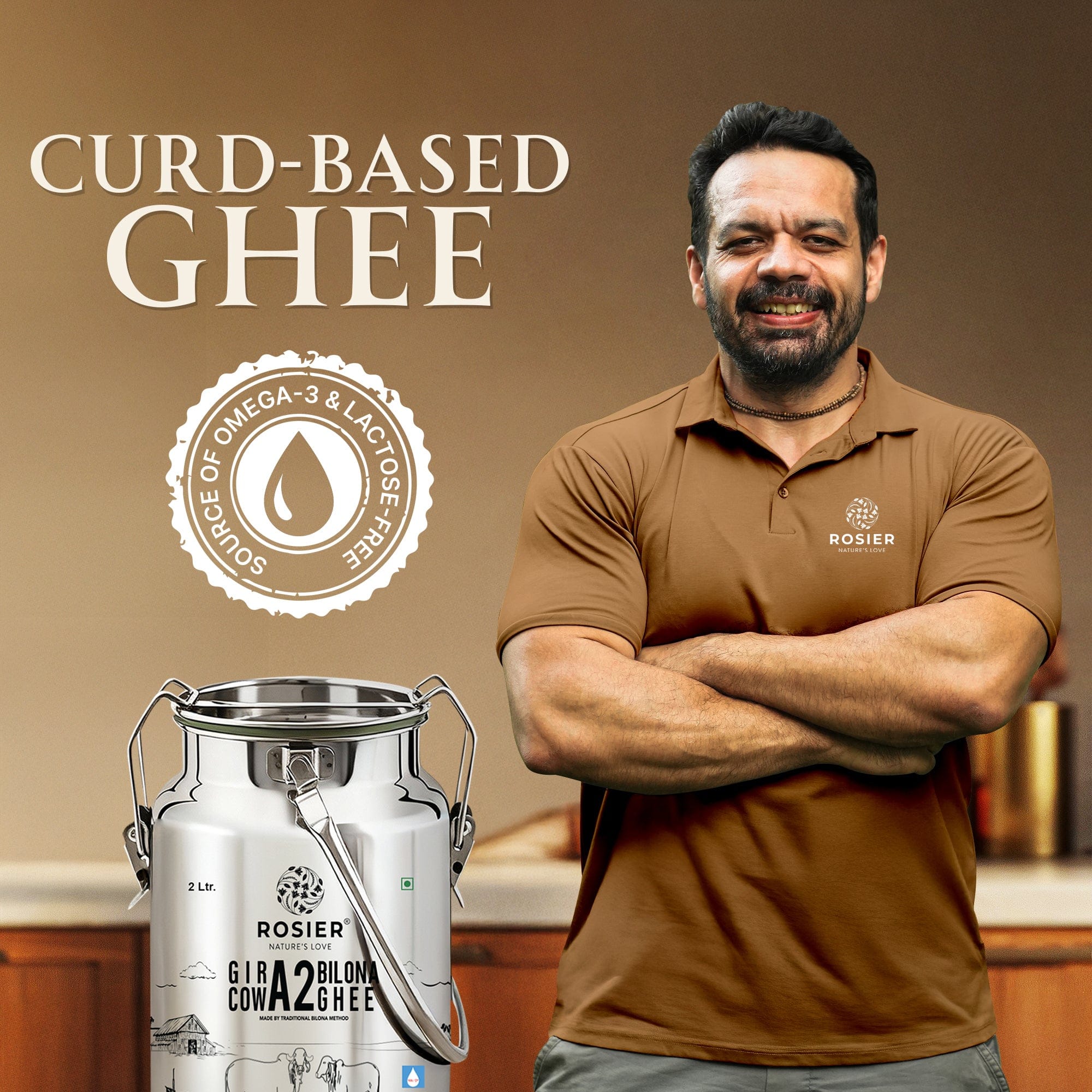 Buy A2 Gir Cow Desi Ghee – 100% Grass-Fed Bilona Method – Rich in Vitamins A, E, K – Boosts Digestion, Gut & Joint Health 2 Ltr (Steel Dolchi)
