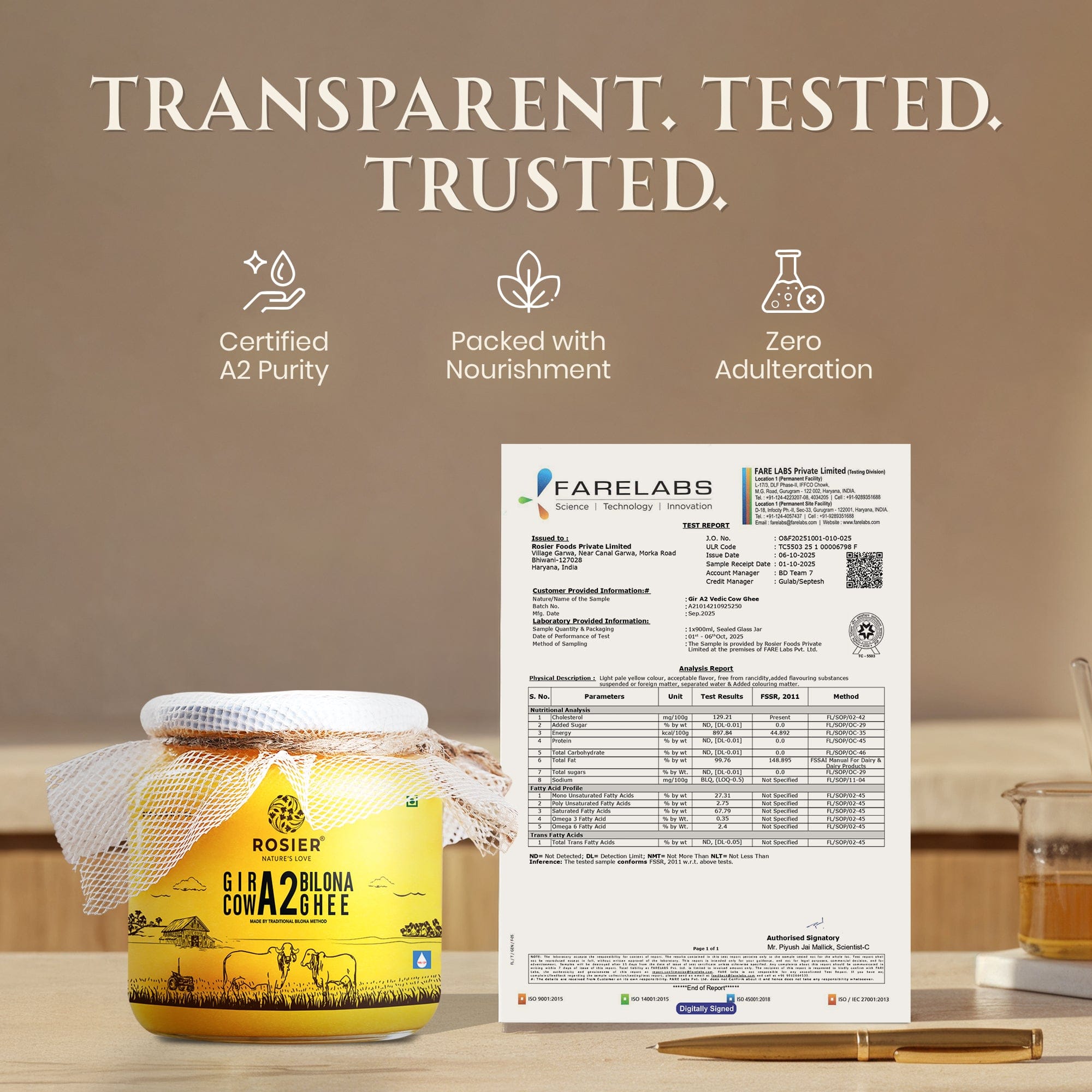 Buy A2 Gir Cow Desi Ghee – 100% Grass-Fed Bilona Method – Rich in Vitamins A, E, K – Boosts Digestion, Gut & Joint Health 250 ML