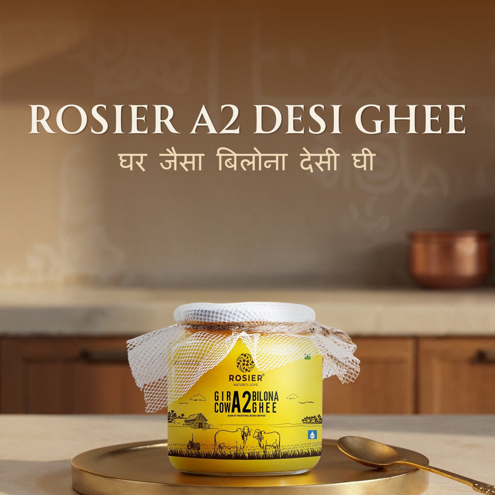 Buy A2 Gir Cow Desi Ghee – 100% Grass-Fed Bilona Method – Rich in Vitamins A, E, K – Boosts Digestion, Gut & Joint Health 250 ML