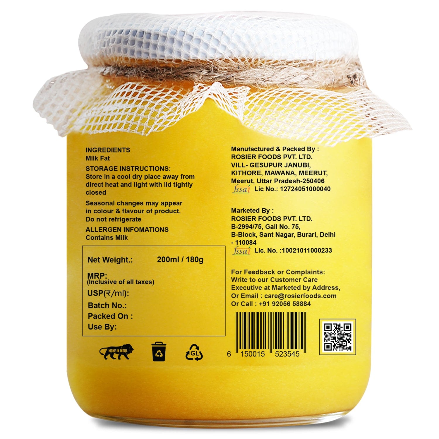 Buy A2 Gir Cow Desi Ghee – 100% Grass-Fed Bilona Method – Rich in Vitamins A, E, K – Boosts Digestion, Gut & Joint Health 250 ML