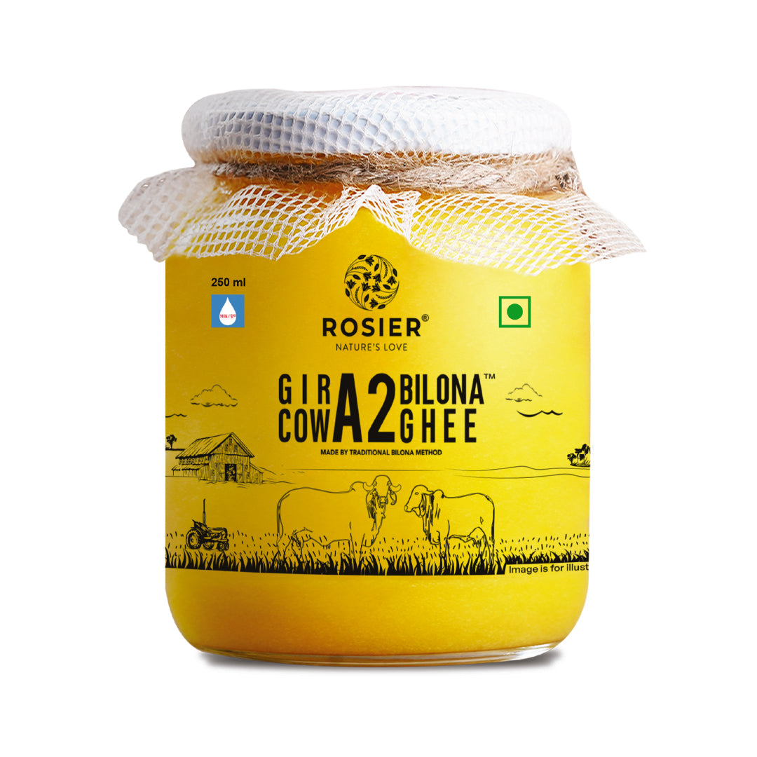 Buy Rosier A2 Gir Cow Desi Ghee – 100% Grass-Fed Bilona Method – Rich in Vitamins A, E, K – Boosts Digestion, Gut & Joint Health 250 ML