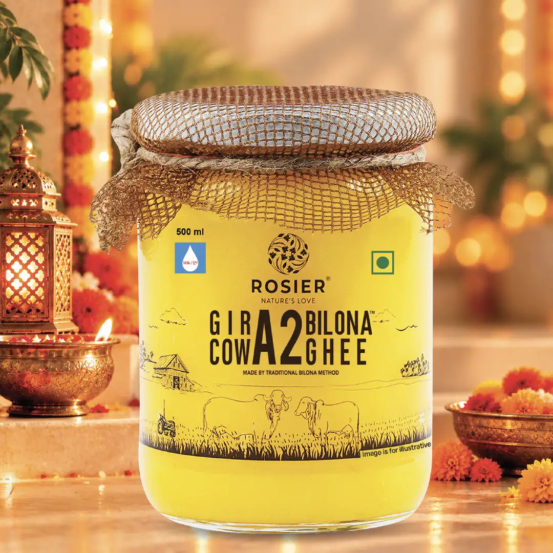 Buy A2 Gir Cow Desi Ghee – 100% Grass-Fed Bilona Method – Rich in Vitamins A, E, K – Boosts Digestion, Gut & Joint Health 500 ML