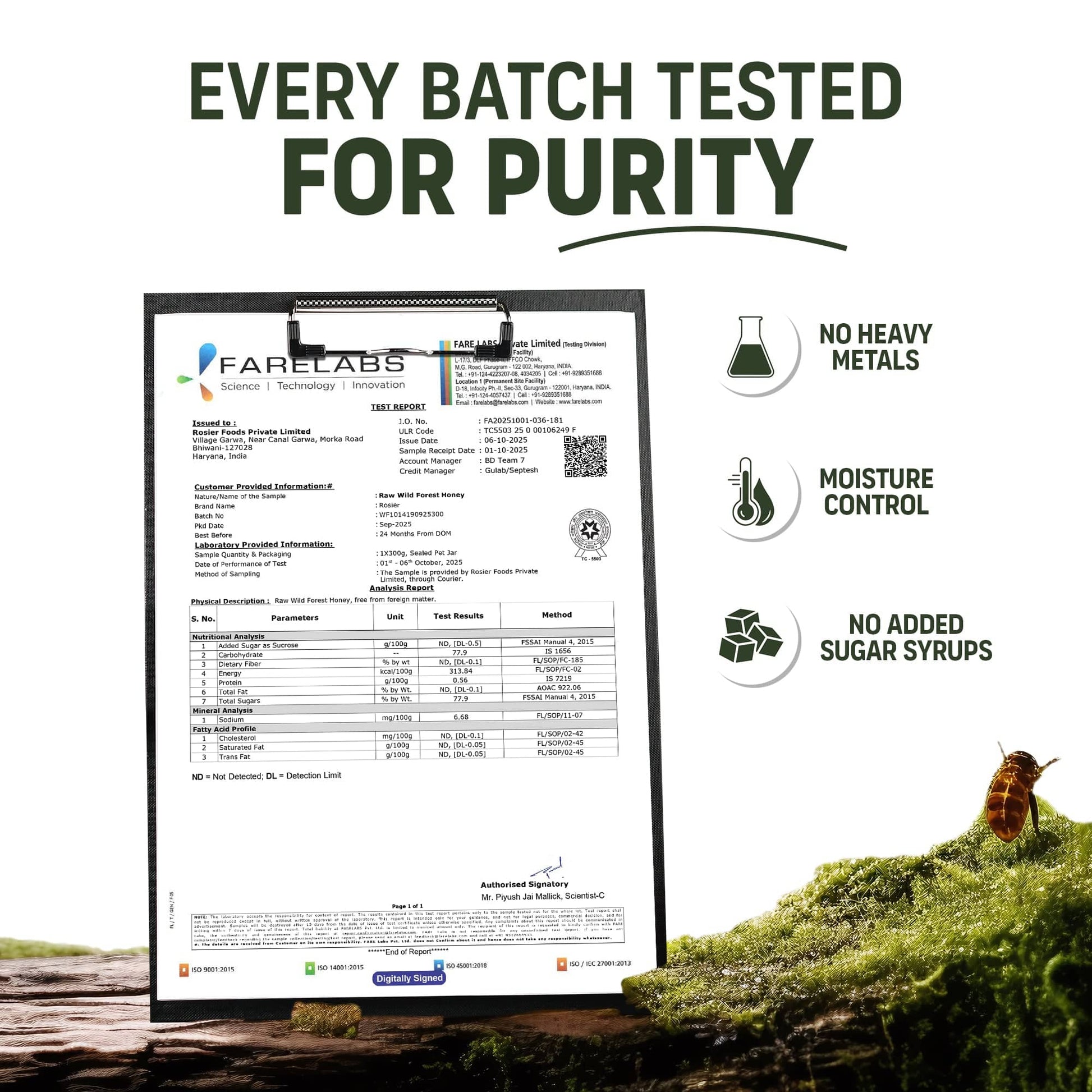 Pure & Organic Wild Forest Honey – Raw Himalayan Multi-Floral Honey – 100% Natural & Ayurvedic – No Added Sugar – Natural Sweetener – Immunity Booster & Cough Relief 300 Gms