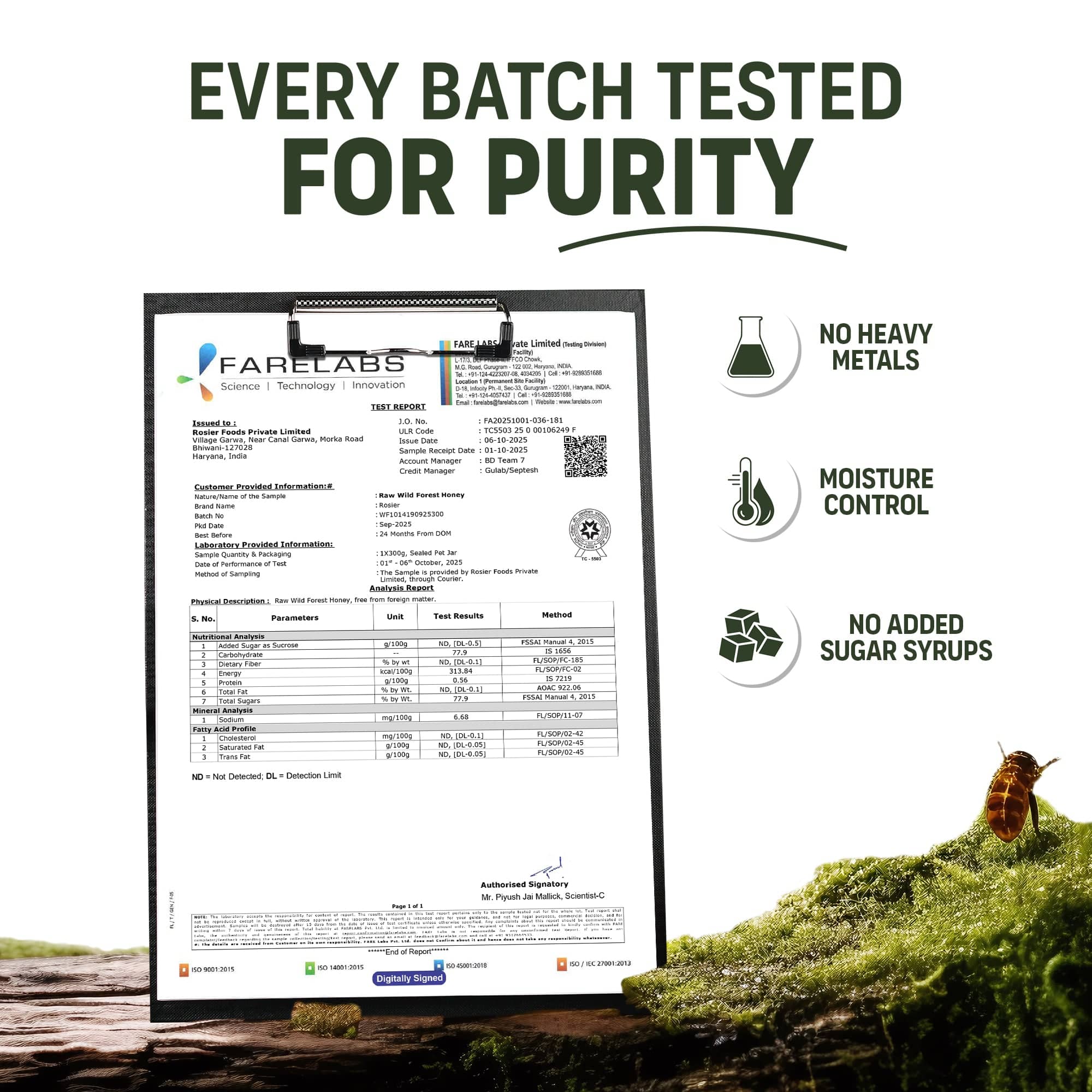 Pure & Organic Wild Forest Honey – Raw Himalayan Multi-Floral Honey – 100% Natural & Ayurvedic – No Added Sugar – Natural Sweetener – Immunity Booster & Cough Relief 300 Gms