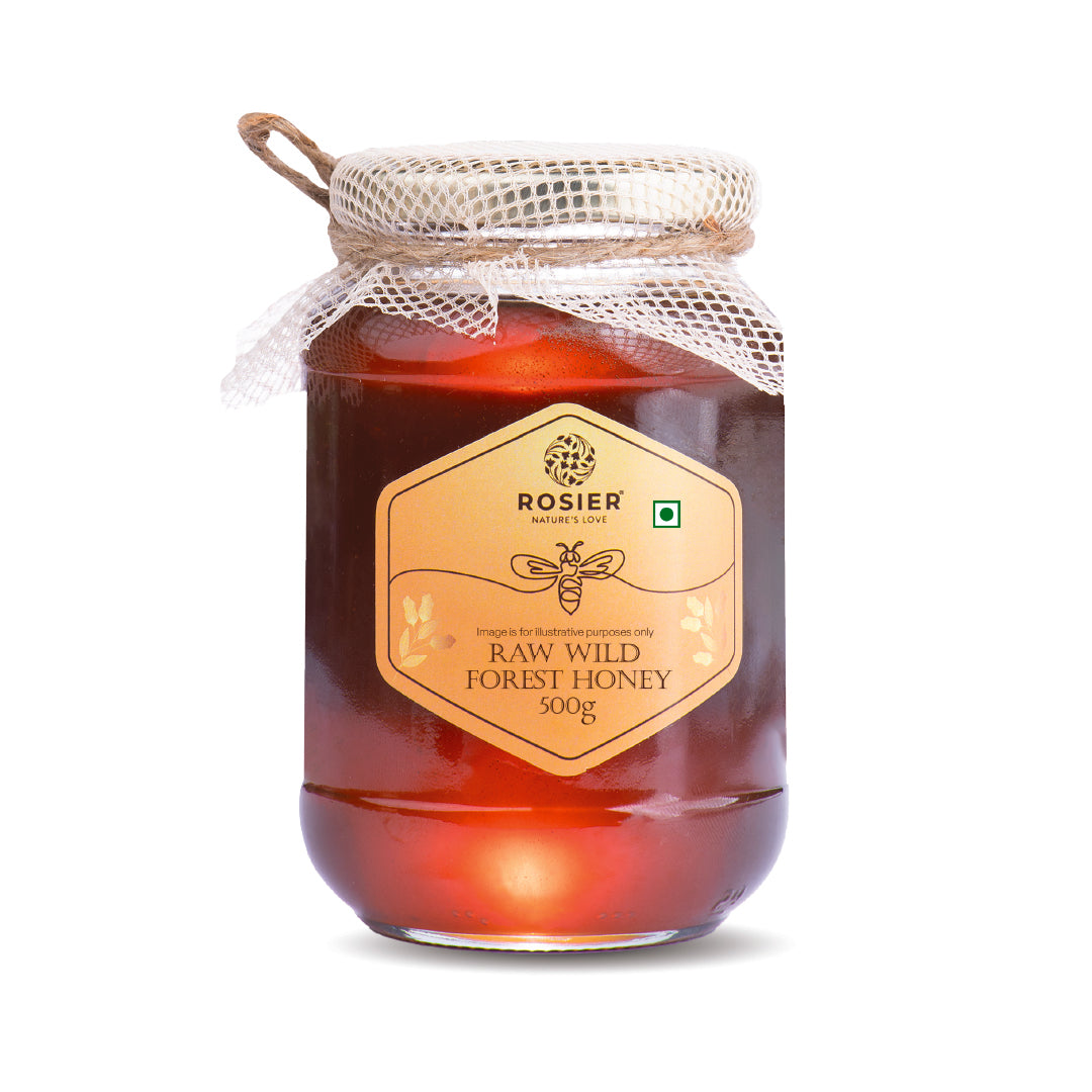 Pure & Organic Wild Forest Honey – Raw Himalayan Multi-Floral Honey – 100% Natural & Ayurvedic – No Added Sugar – Natural Sweetener – Immunity Booster & Cough Relief 500g