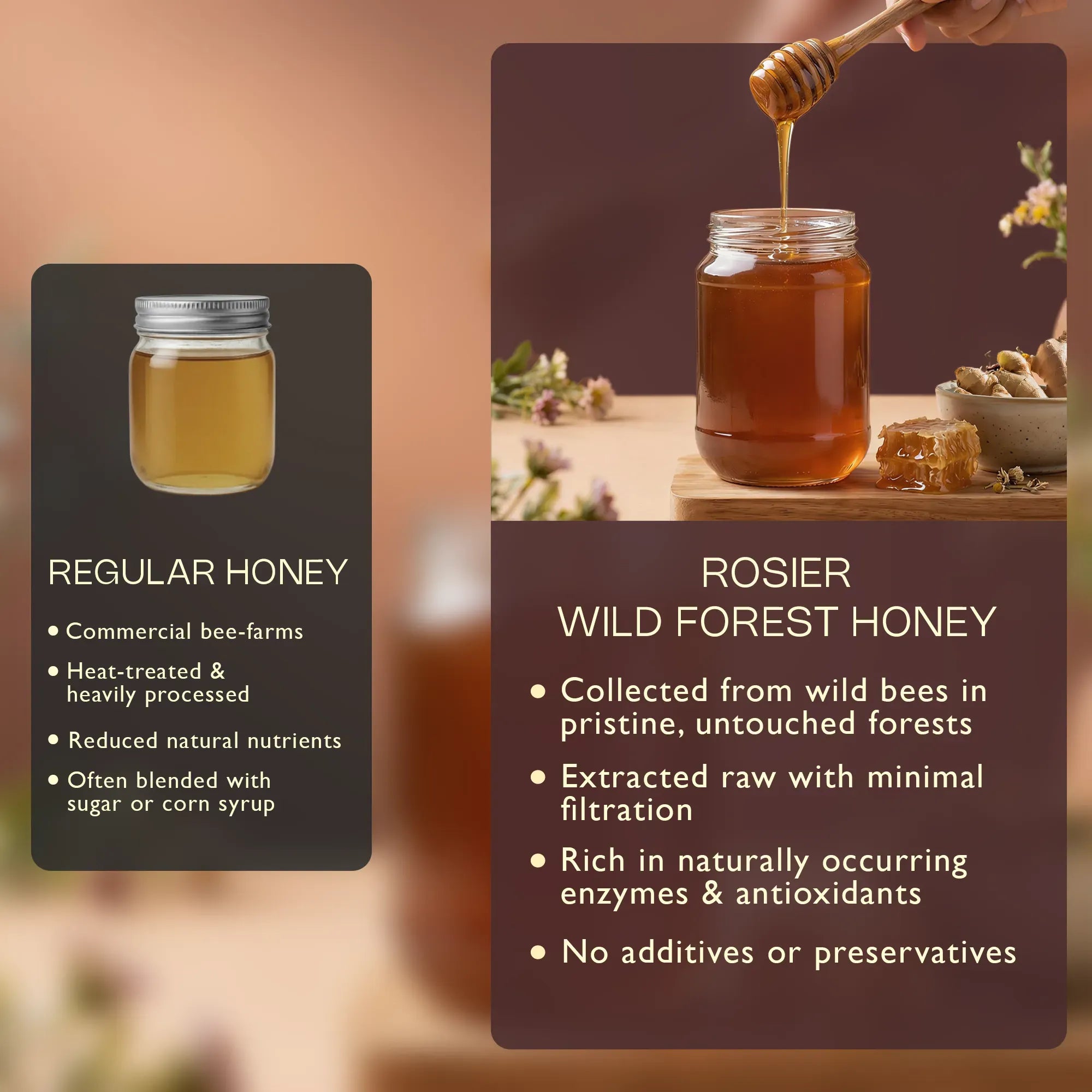 Pure & Organic Wild Forest Honey – Raw Himalayan Multi-Floral Honey – 100% Natural & Ayurvedic – No Added Sugar – Natural Sweetener – Immunity Booster & Cough Relief 500g