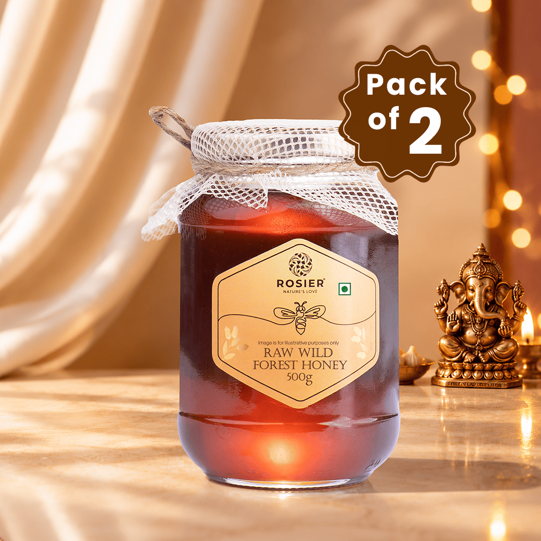 Wild Forest Honey Pack of 2 (1kg) - Raw Honey Online | Rosier Foods 500gms Honey (Pack of 2)