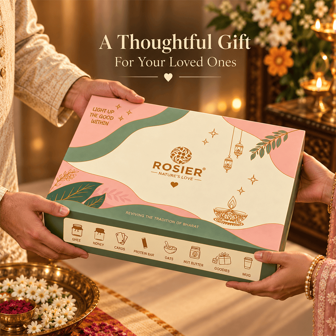 A Parampara hamper being gifted from one pair of hands to another