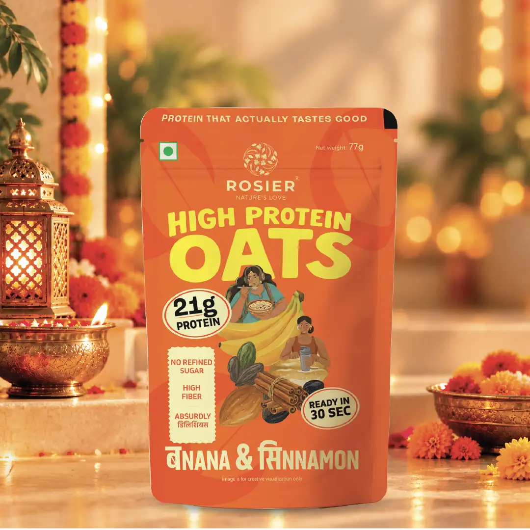 Banana Cinnamon Protein Oats Online | Rosier Foods Pack of 1 X 6