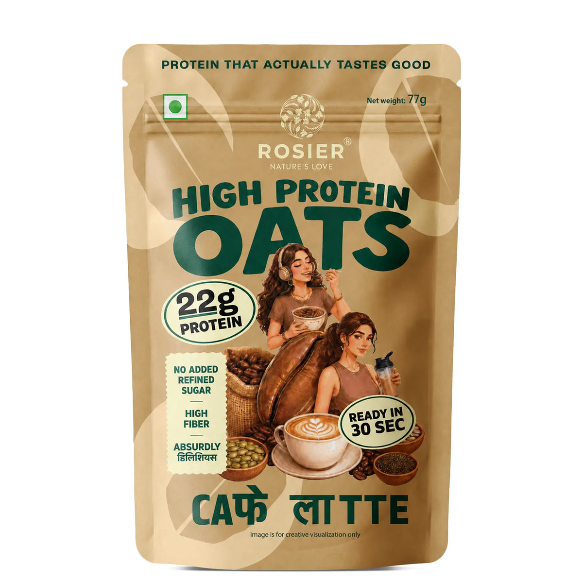 Cafe Latte Protein Oats - High Protein | Rosier Foods Pack of 1 X 6