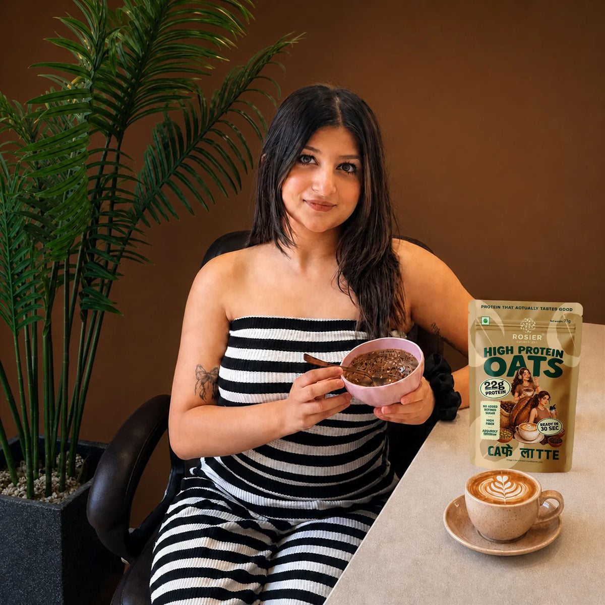 Cafe Latte Protein Oats - High Protein | Rosier Foods Pack of 1 X 6