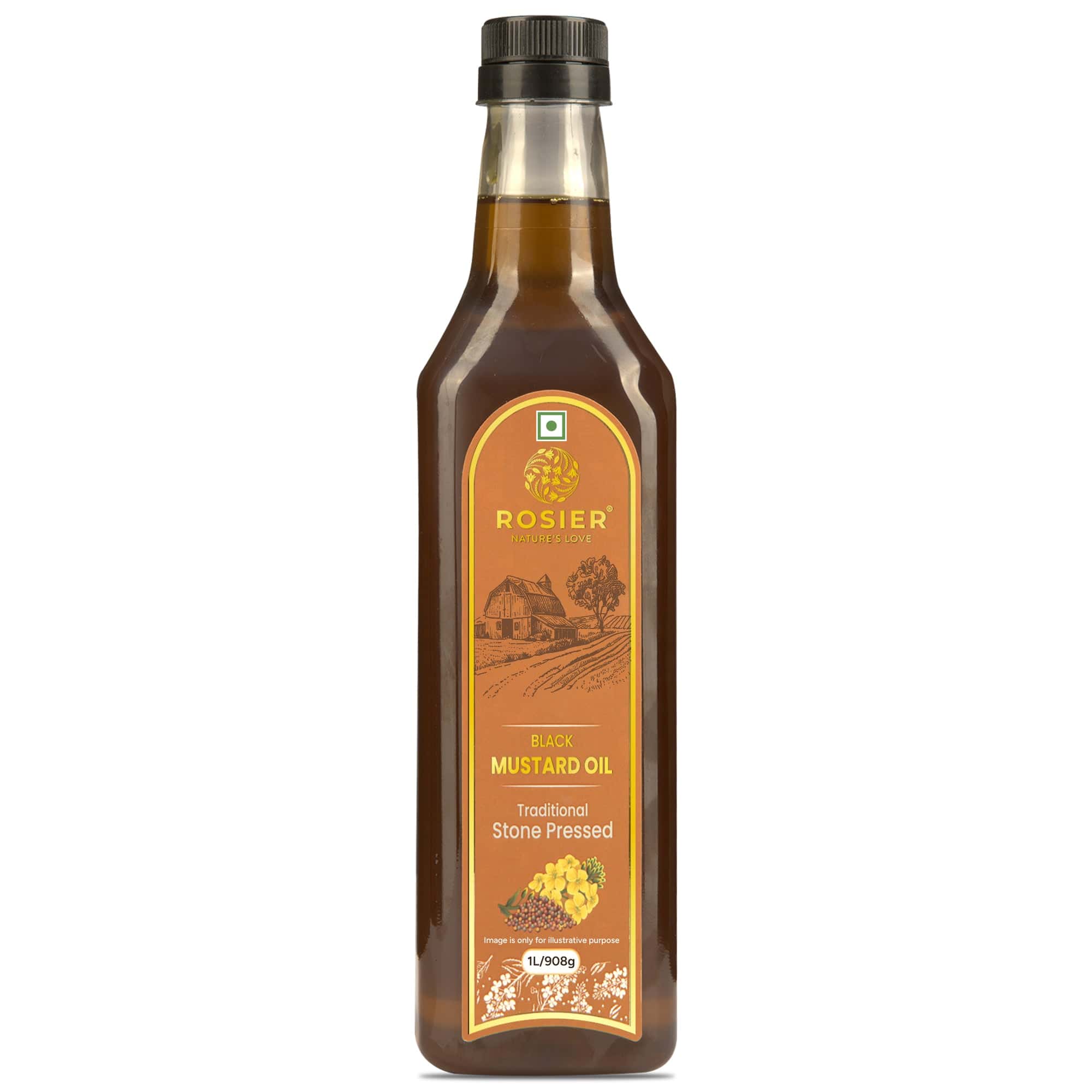 Stone Pressed Black Mustard Oil 1000 ML (PET Bottle)