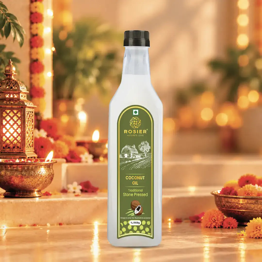 Cold Pressed Virgin Coconut Oil (Stone Pressed) | Rosier Foods 1000 ML (PET BOTTLE)