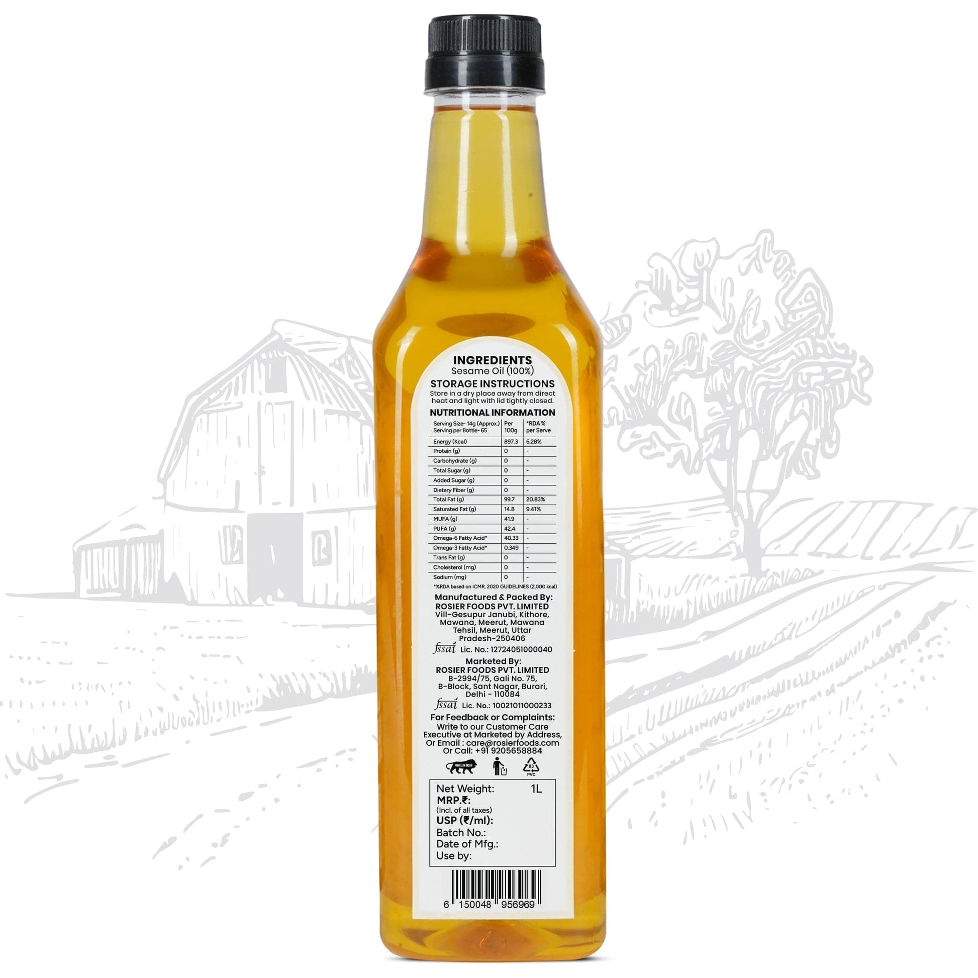 Stone Pressed Sesame Oil 1000 ML (PET Bottle)