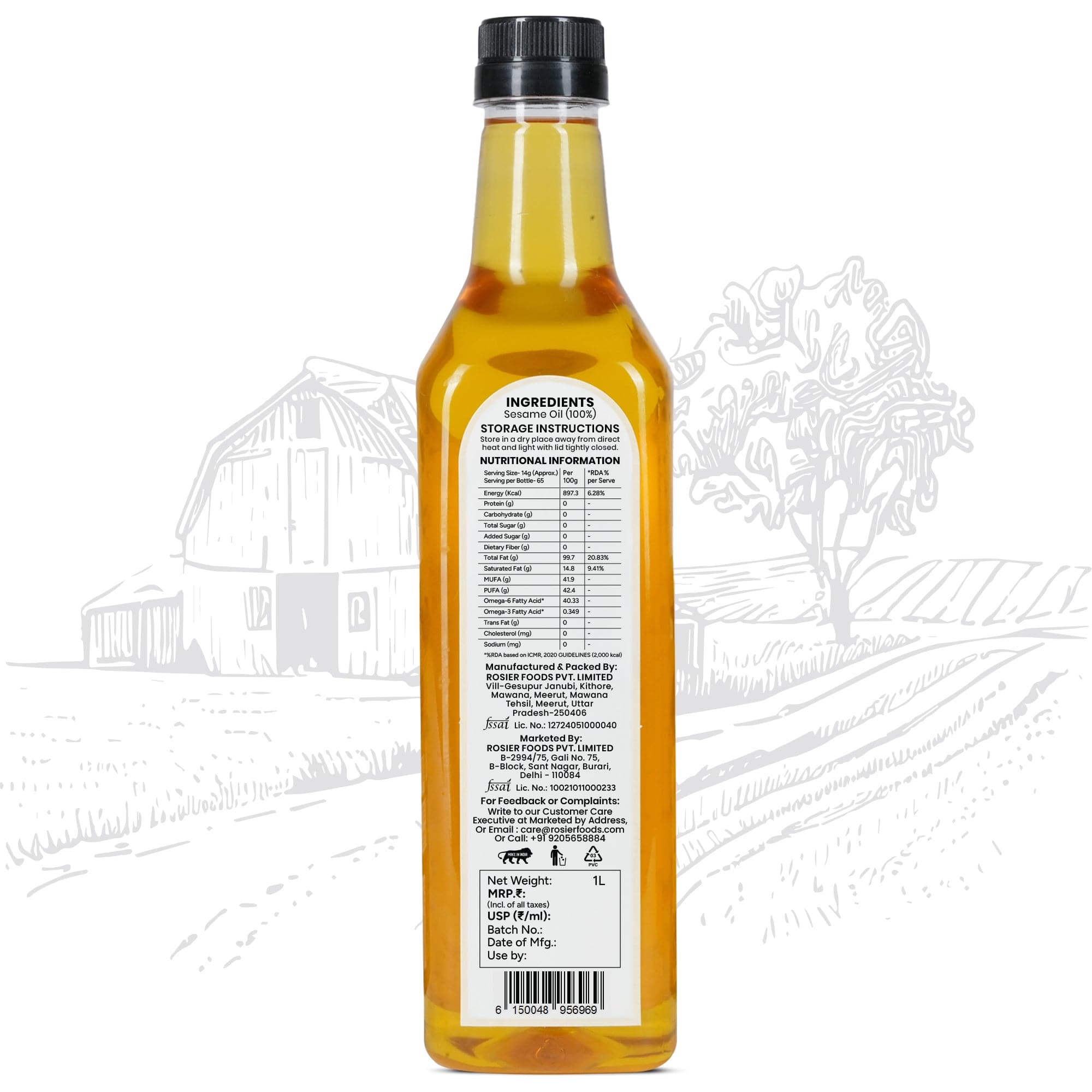 Stone Pressed Sesame Oil 1000 ML (PET Bottle)