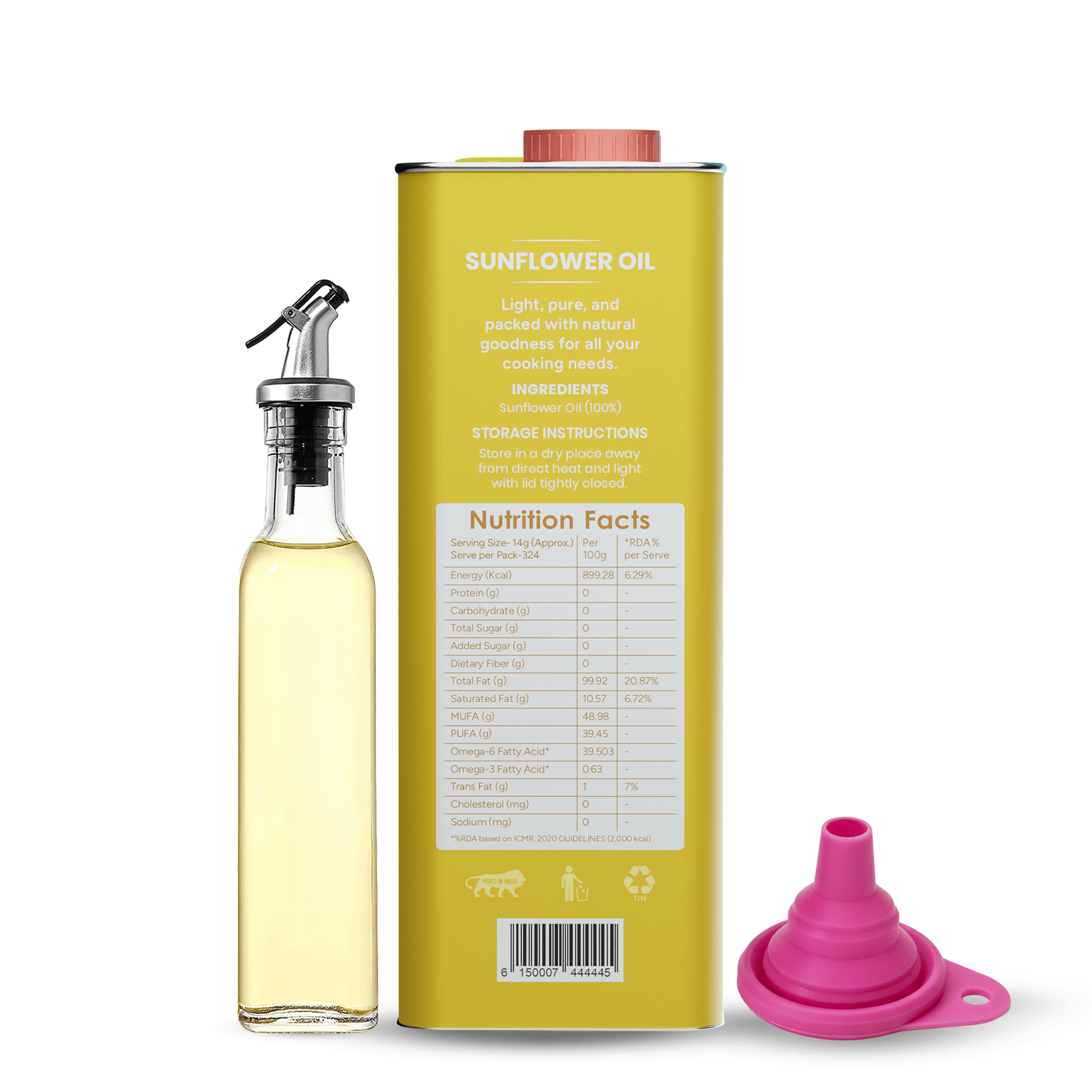 Stone Pressed Sunflower Oil WIth Oil Kit (5 Ltr) 5 L (Tin Pack) + Oil Kit