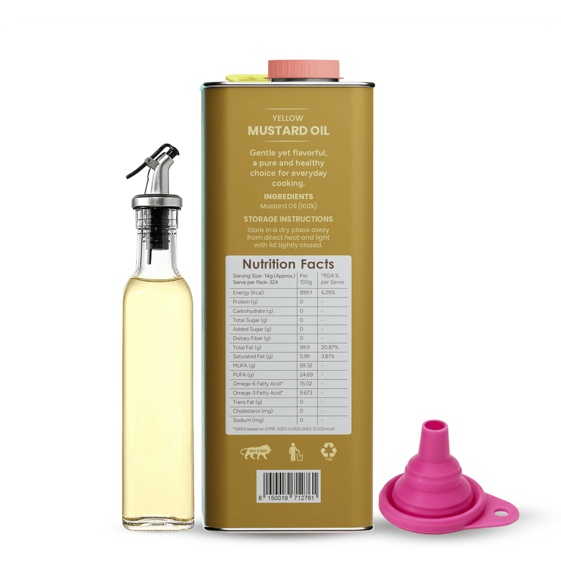 Stone Pressed Yellow Mustard Oil With Oil Kit (5 Ltr)