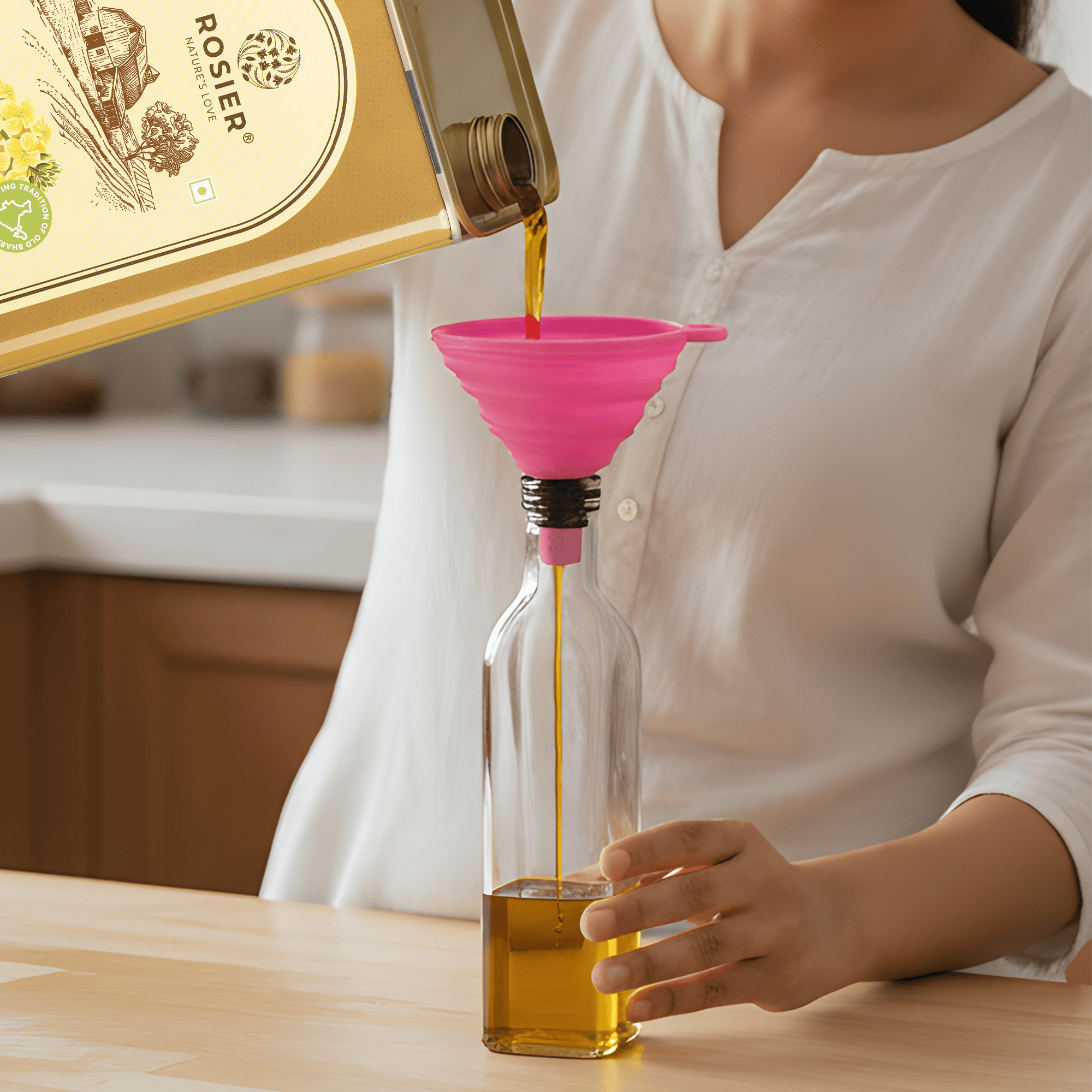 Stone Pressed Yellow Mustard Oil – Cold-Pressed, Chemical-Free & Rich in Nutrients – 5L Tin – High Smoke Point, Heart & Immunity Boosting 5 L (Tin Pack) + Oil Kit