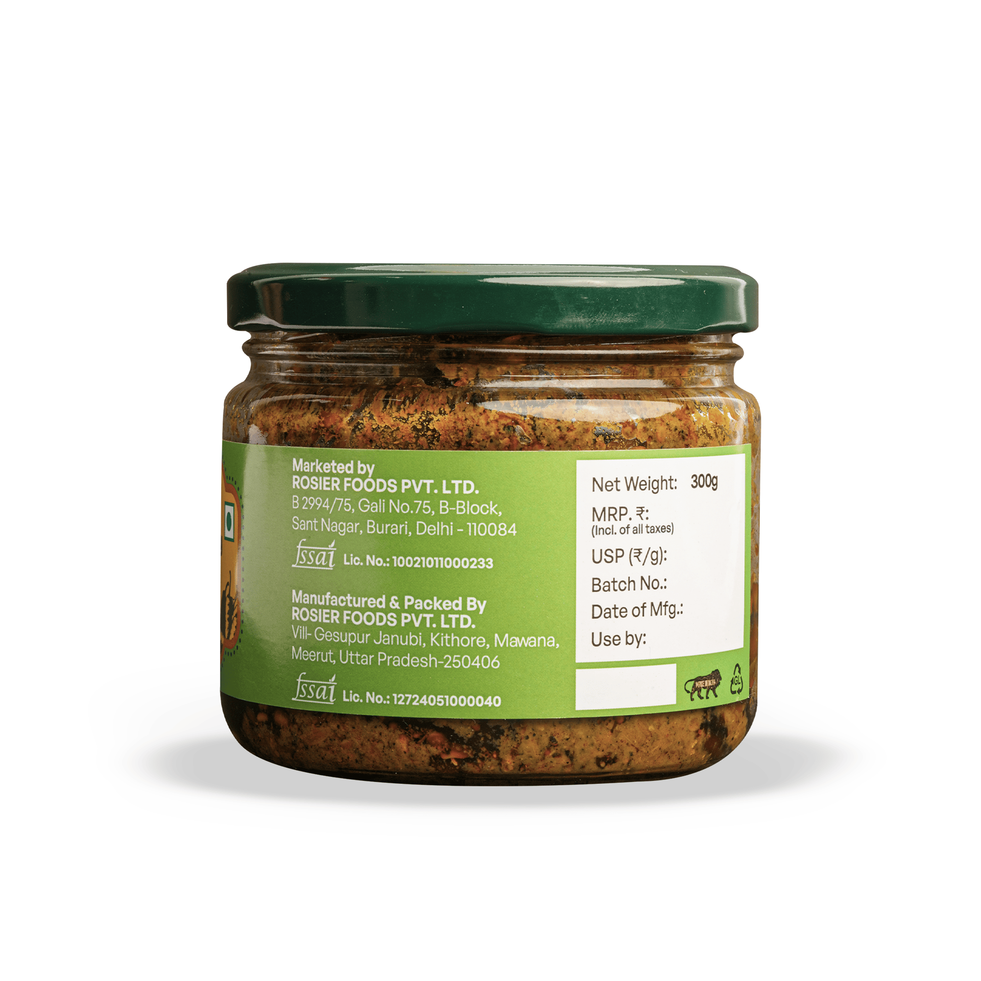 Green Chilly Pickle 300 Gms