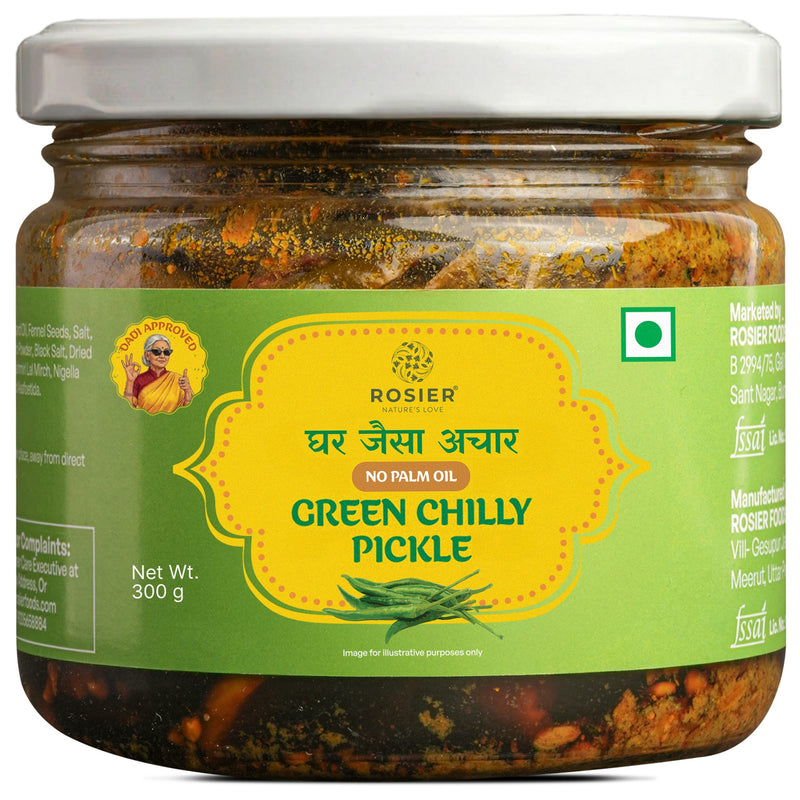 Green Chilly Pickle (Spicy) - Natural Sun Dried