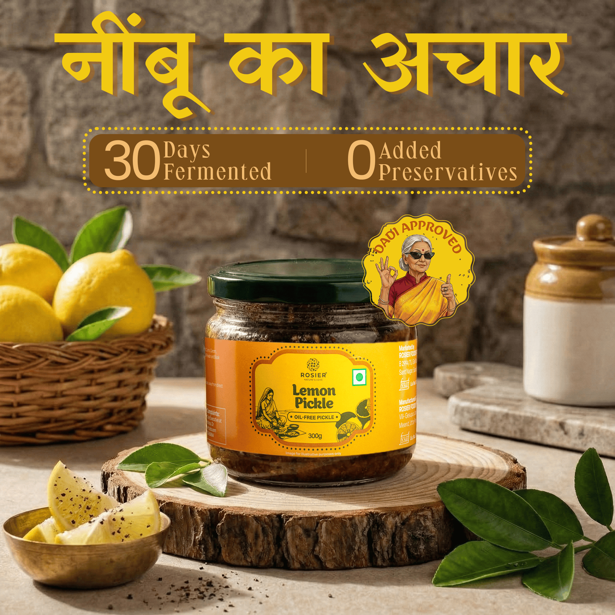 Lemon Pickle - Natural Sun Dried 300 Gms