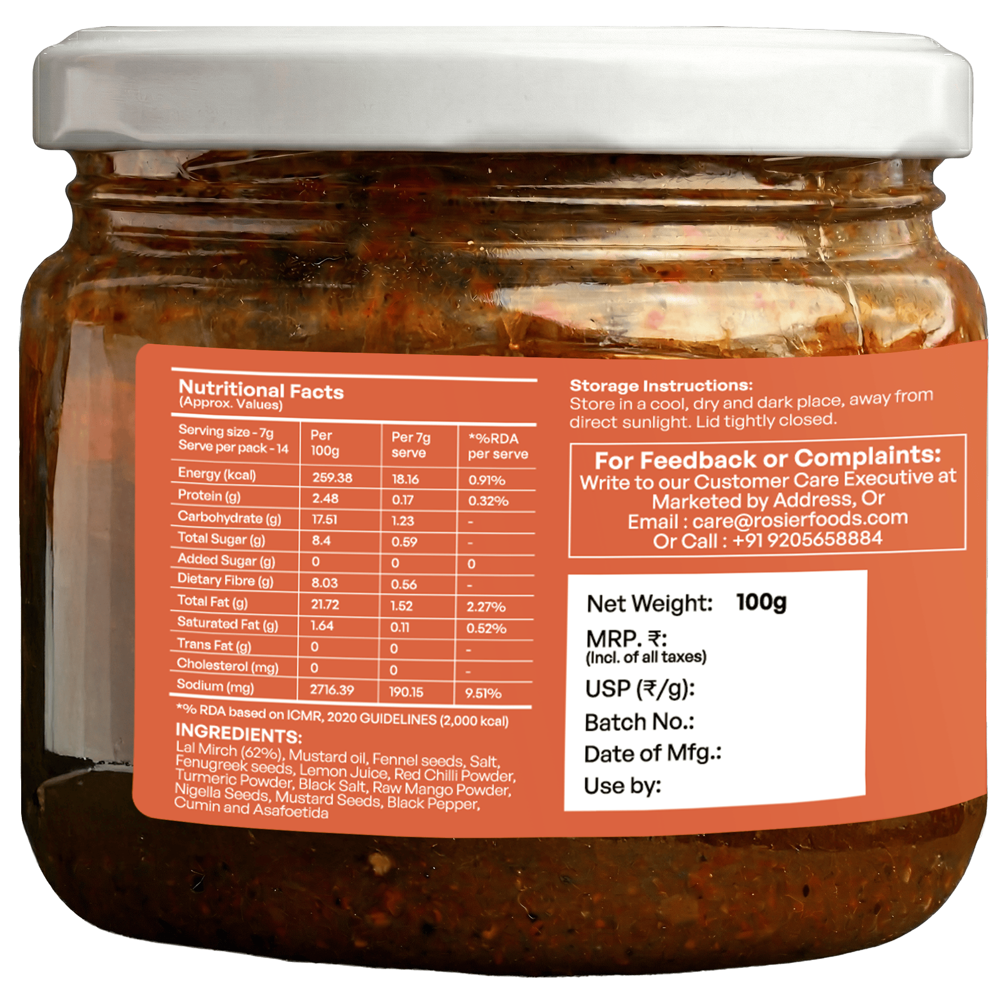Red Chilly Pickle - Natural Sun Dried 300 Gms