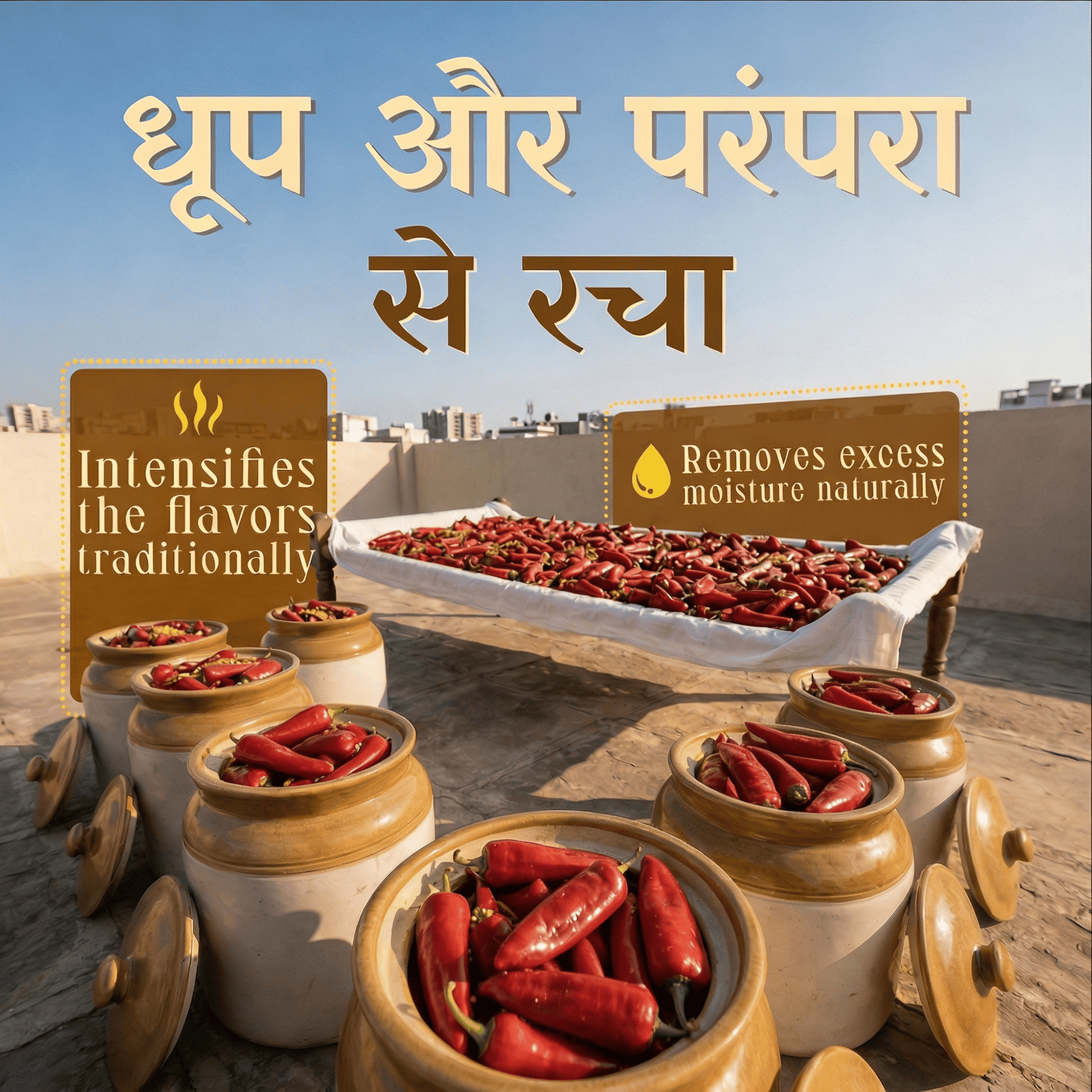 Red Chilly Pickle - Natural Sun Dried 300 Gms