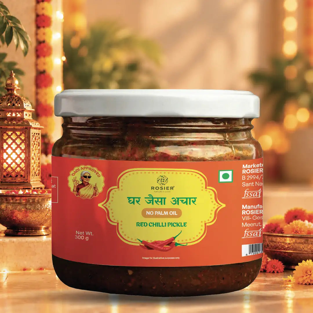 Red Chilli Pickle Online - Lal Mirch Achar | Rosier Foods 300 Gms