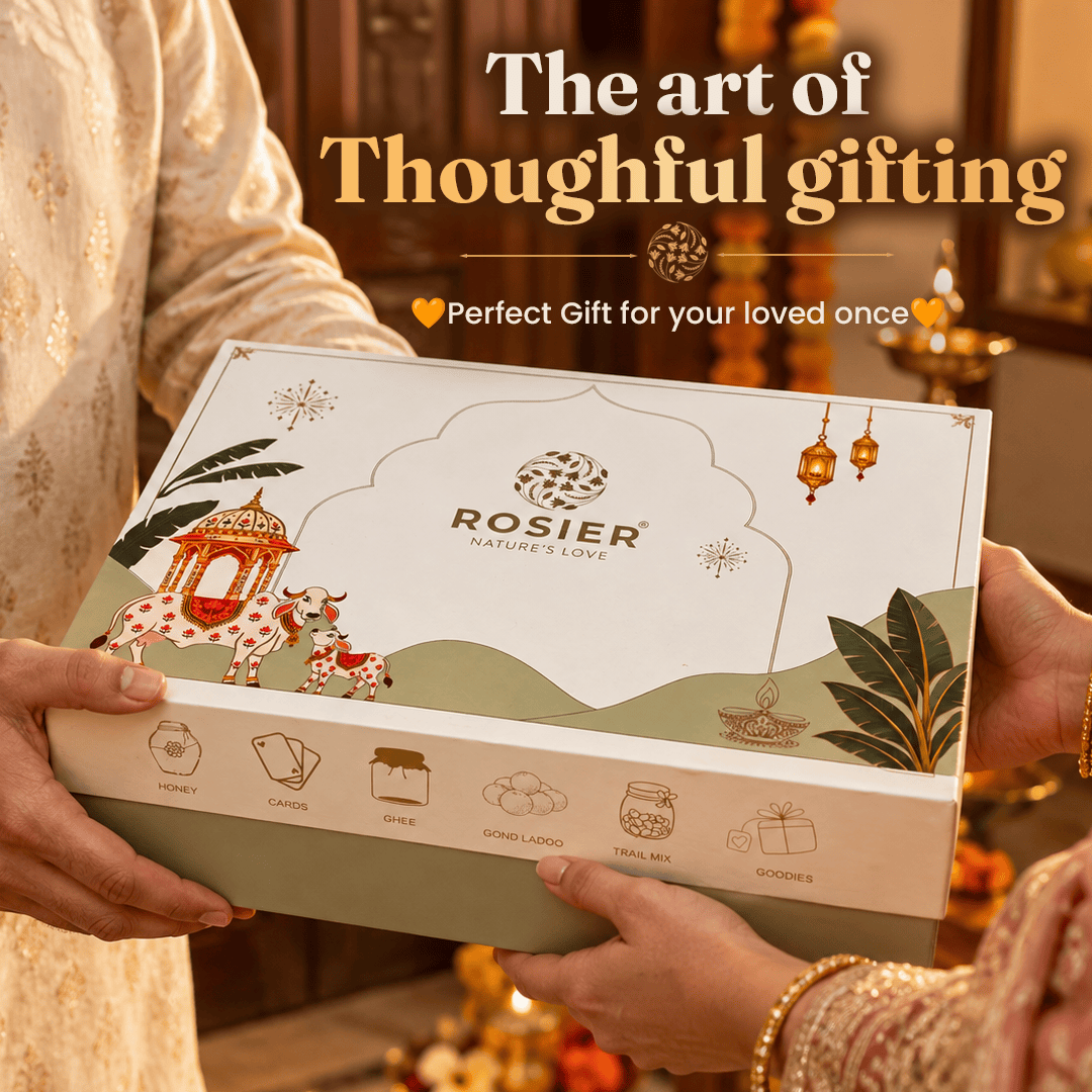 Ghee and honey combo box packed for gifting