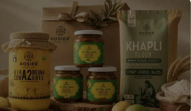 Corporate hamper spread with Rosier products
